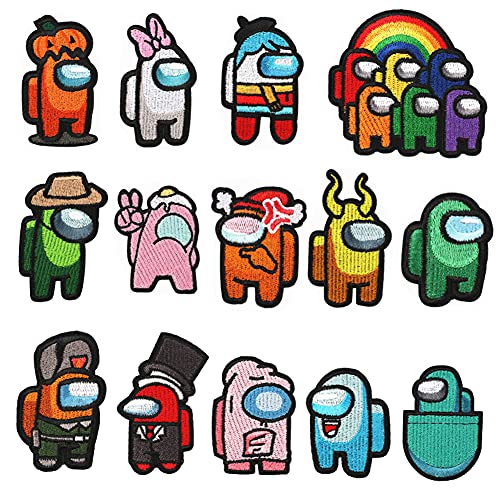 Parche para planchar bordado entre nosotros, kit de parches de tela para coser parches para ropa, chaquetas, mochilas y pantalones vaqueros (14 piezas)