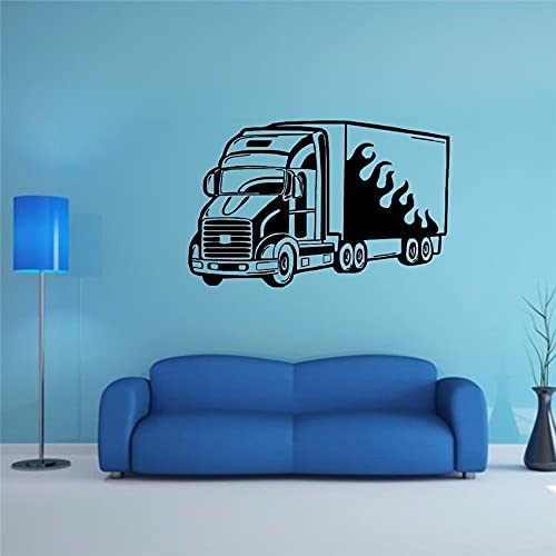 Pared hogar mural vinilo calcomanía pegatina decoración camión fuego remolque conductor tienda de coches extraíble pared vinilo pegatina de pared A3 42x66cm