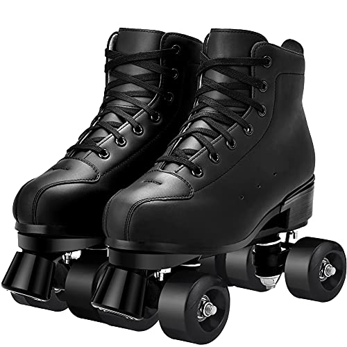 Patines 4 Ruedas , Patines Paralelos con Ruedas Luminosas , Top Alto Clásico PatinesSobreRuedas para Adulto , Niñas, Niños y Principiante（Tamaño 37-43） (40)