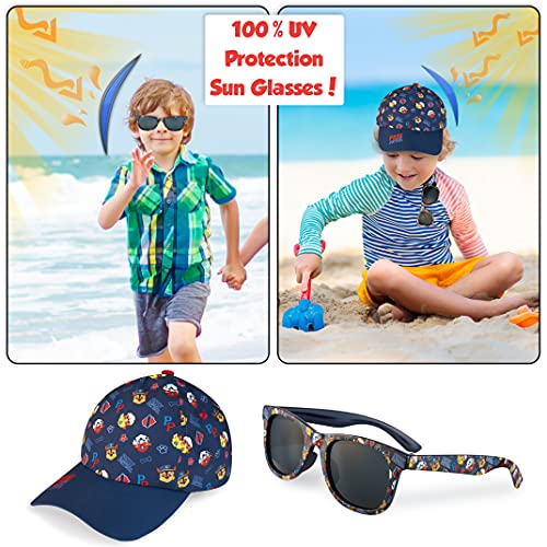 Paw Patrol Pack de Gorra Niño y Gafas de Sol Infantiles de la Patrulla Canina, Gorra Infantil, Gafas de Sol Niño, Regalos para Niños (Azul Marino)