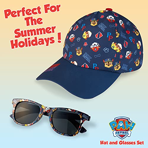 Paw Patrol Pack de Gorra Niño y Gafas de Sol Infantiles de la Patrulla Canina, Gorra Infantil, Gafas de Sol Niño, Regalos para Niños (Azul Marino)