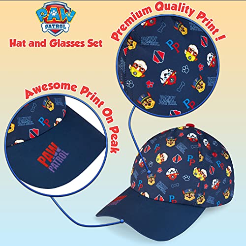 Paw Patrol Pack de Gorra Niño y Gafas de Sol Infantiles de la Patrulla Canina, Gorra Infantil, Gafas de Sol Niño, Regalos para Niños (Azul Marino)