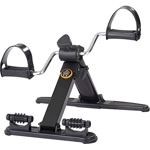 Pedales Estaticos Mini Bicicleta Estatica Ejercitador de pedal con el monitor LCD - Ciclo de escritorio portátil - mano, brazo y pierna Ejercicio Venta ambulante de la máquina - Ajustable aparatos de