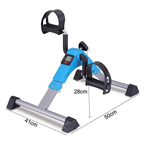 Pedales Estaticos Mini Bicicleta Estatica Pedal ejercitador - Ciclo de Escritorio portátil con el monitor LCD - mano, brazo y pierna Venta ambulante Máquinas de ejercicios - Bajo Impacto, plegable aju