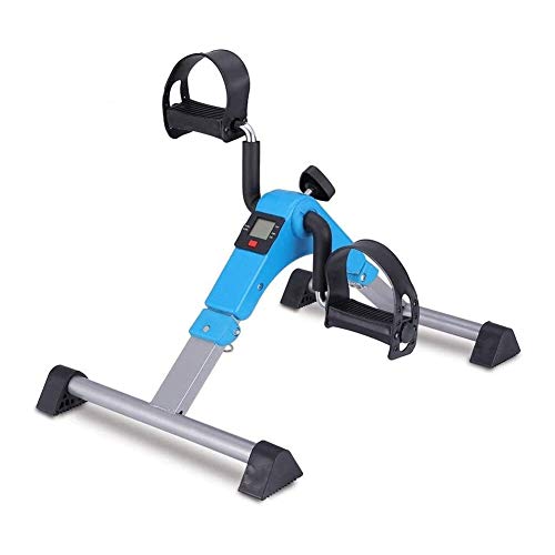 Pedales Estaticos Mini Bicicleta Estatica Pedal ejercitador - Ciclo de Escritorio portátil con el monitor LCD - mano, brazo y pierna Venta ambulante Máquinas de ejercicios - Bajo Impacto, plegable aju