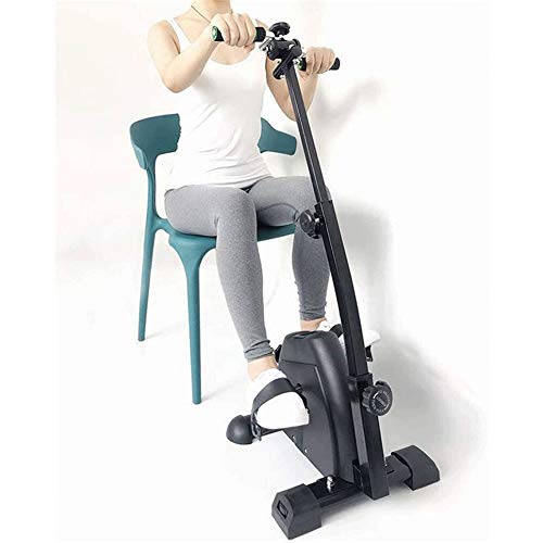 Pedales Estaticos Mini Bicicleta Estatica Pedal portátil Ejercitador - mano, brazo y pierna Máquinas de ejercicios Venta ambulante con el monitor LCD - Ajustable aparatos de ejercicios de rehabilitaci