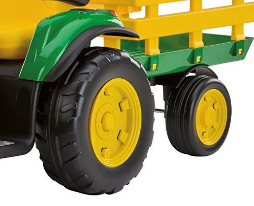 Peg Perego OR0047 - John Deere, Tractor eléctrico con Remolque, 12V