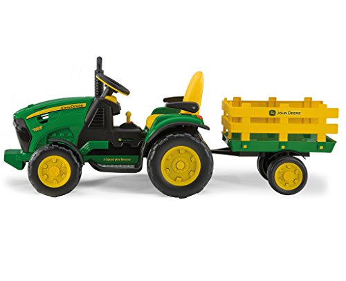 Peg Perego OR0047 - John Deere, Tractor eléctrico con Remolque, 12V