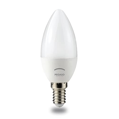 Pegaso - Juego de 10 bombillas LED tipo vela C37, casquillo E14, luz cálida, 3000 K