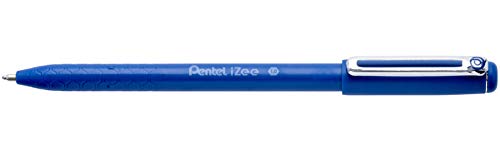 Pentel BX460-C IZee - Bolígrafo con tapa (punta de metal, grosor de trazo de 0,5 mm, 12 unidades), color azul