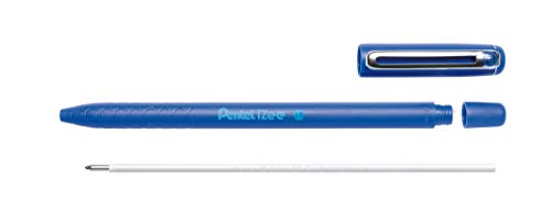 Pentel BX460-C IZee - Bolígrafo con tapa (punta de metal, grosor de trazo de 0,5 mm, 12 unidades), color azul