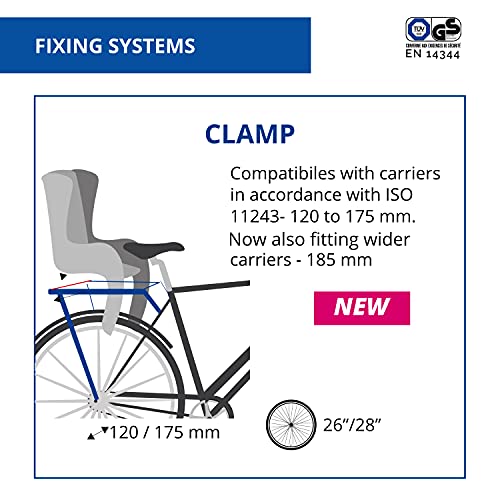 Pepe - Asiento Posterior de Bicicleta - para niños de hasta 22 kg, de 3 a 8 años - Se Fija al Portaequipaje - Azul eléctrico y Rojo