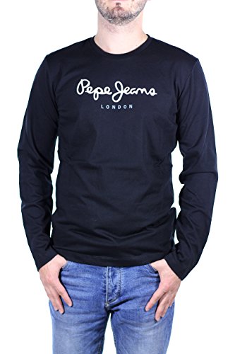 Pepe Jeans Eggo Long Camiseta de Manga Larga, Negro (Black 999), L para Hombre