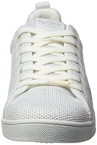 Pepe Jeans London Brompton Woven, Zapatillas Mujer, 800white, 39 EU