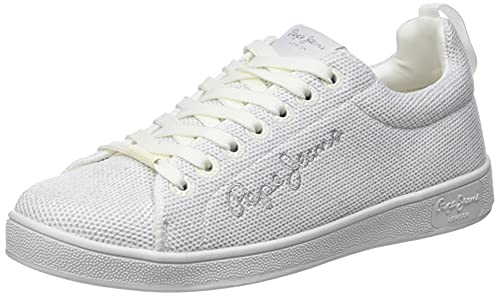 Pepe Jeans London Brompton Woven, Zapatillas Mujer, 800white, 39 EU