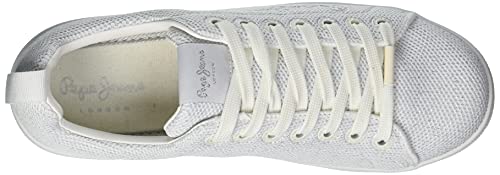 Pepe Jeans London Brompton Woven, Zapatillas Mujer, 800white, 39 EU