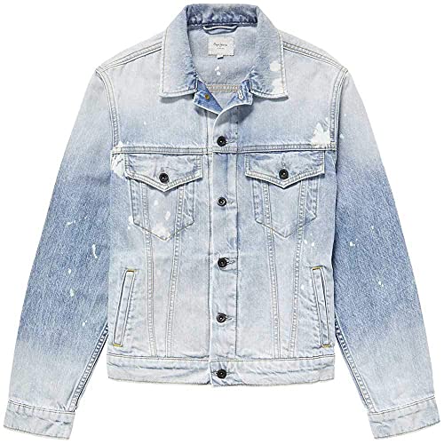 Pepe Jeans Pinner Random Chaqueta, Azul (Denim 000), Small para Hombre