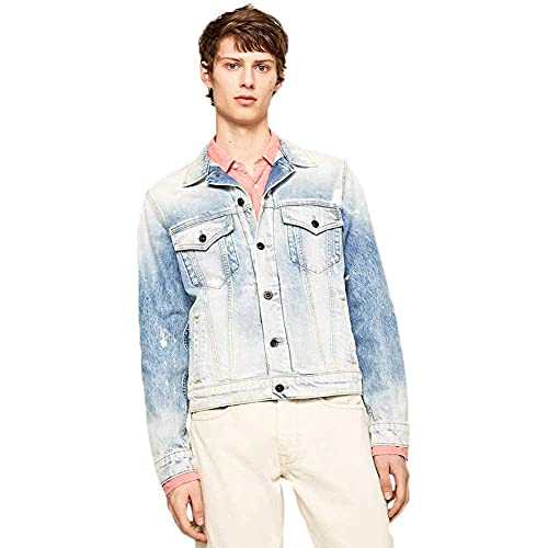 Pepe Jeans Pinner Random Chaqueta, Azul (Denim 000), Small para Hombre