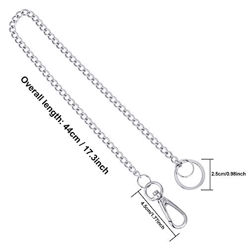 PERFETSELL 2 Pcs Cadenas para Llaveros 44 cm Cadena Acero Inoxidable Llavero Pantalon Cadena de Llavero Cadena de Bolsas para Llaveros Cadena Llavero para Niños Hombre y Mujeres