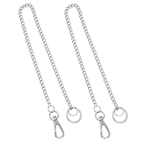 PERFETSELL 2 Pcs Cadenas para Llaveros 44 cm Cadena Acero Inoxidable Llavero Pantalon Cadena de Llavero Cadena de Bolsas para Llaveros Cadena Llavero para Niños Hombre y Mujeres