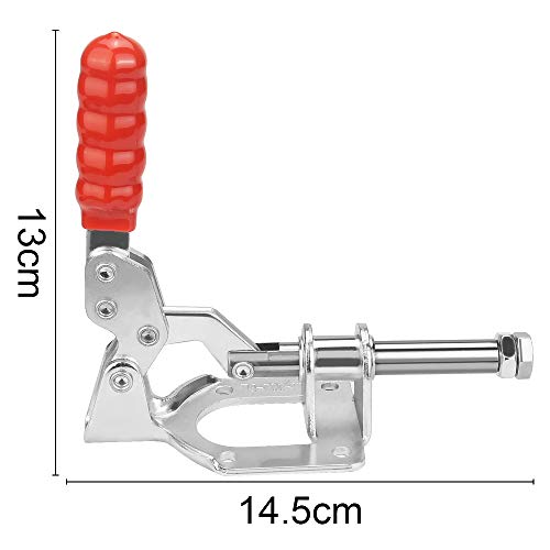 PERFETSELL Abrazaderas de Palanca Horizontal Cierre de Palanca Abrazadera de Mano para Palanca (GH-302- F) Abrazadera Rápida Pieza a Presión para Soldar, Fuerza: 136kg / 300 lbs