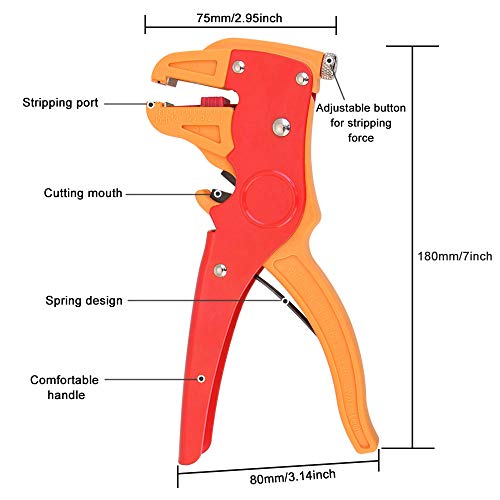 PERFETSELL Alicate Pelador Cables Alicate Pelacables Electricista Pela Cables de Electricidad Pelacables Electricista Automatico Pela Cables para Pelar Cables 0.2-6mm/Cortar Cables 0.08-2.0mm