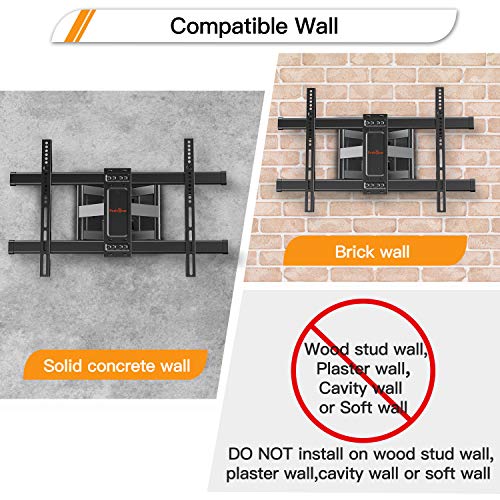 Perlegear Soporte TV Pared Articulado Inclinable Y Giratorio – Soporte De TV para Pantallas De 37-70” TV – MAX VESA 600x400mm, para Soportar 60kg