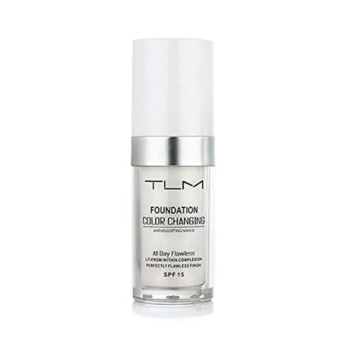 Persdico para TLM Impecable Que Cambia de Color cálido Tono de Piel Base de Maquillaje Base de Maquillaje líquido hidratante para Rostro Desnudo Corrector para Mujeres