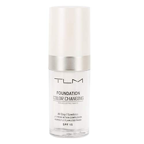 Persdico para TLM Impecable Que Cambia de Color cálido Tono de Piel Base de Maquillaje Base de Maquillaje líquido hidratante para Rostro Desnudo Corrector para Mujeres