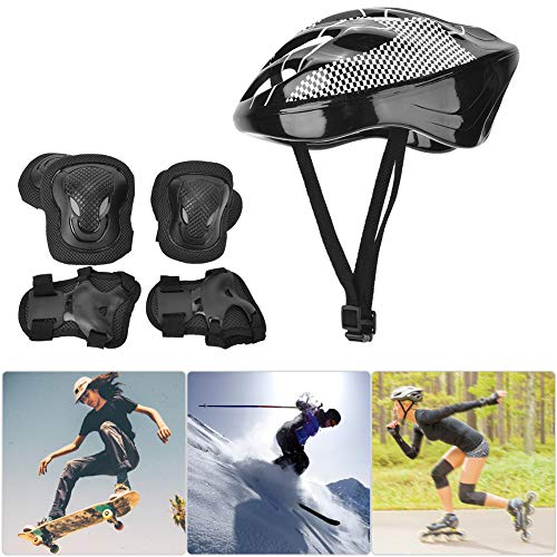 Petyoung Protectores de Patinaje sobre Ruedas Transpirables para Adultos Equipo de Protección con Casco Rodilleras Coderas Guantes Patineta de Ciclismo