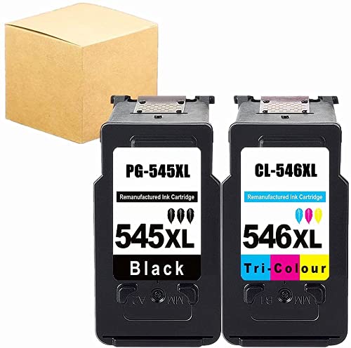 PG-545XL CL-546XL Reemplazo para Cartucho tinta Canon 545 y 546 xl Cartuchos de tinta para Canon Pixma MX495 MX490 MG2450 MG2455 (1 Black 1 Trio - color)