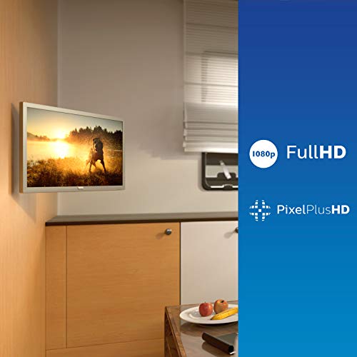 Philips 24PFS5535/12 Televisor de 24 Pulgadas (60 cm) TV LED (Full HD, Pixel Plus HD, Entrada de 12 V, HMDI, VGA, USB), Color Blanco (Modelo 2020/2021)