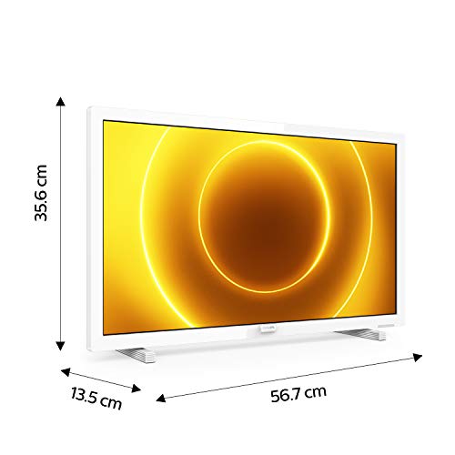 Philips 24PFS5535/12 Televisor de 24 Pulgadas (60 cm) TV LED (Full HD, Pixel Plus HD, Entrada de 12 V, HMDI, VGA, USB), Color Blanco (Modelo 2020/2021)