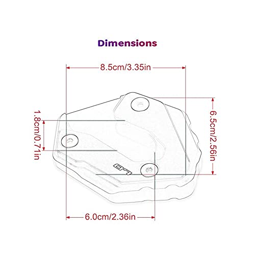 Pie Soporte Lateral För Yamaha För MT-07 För MT07 MT 07 För FZ-07 FZ07 XSR700 2018-2019 Motorcykelfot Sidostativ Kickstand Förlängningsplatta Stödplatta Förstora GBPP (Color : C)