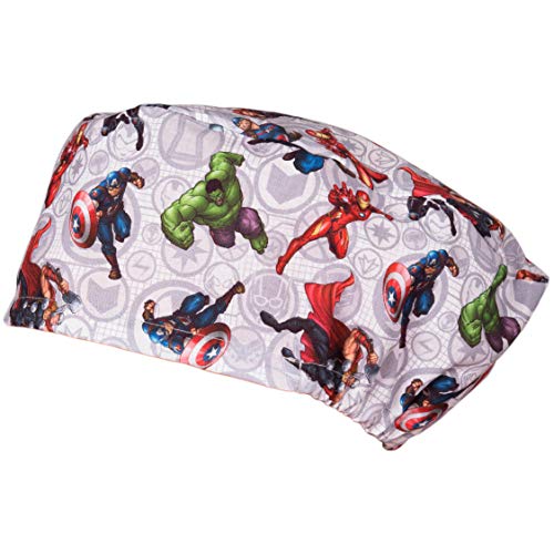 Pilucaps, Gorro quirófano pelo largo modelo AVENGERS unisex ajustable con goma para mujer y hombre 100% algodón