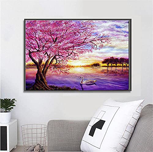 Pintura Diamante Árbol de la flor Diamond Painting Kit Completo Talla Grande Cuadro Diamantes 5d Dibujos Con Diamantes Kit Punto de Cruz Diamant Painting Manualidades DIY Decor Square Drill 70x140cm