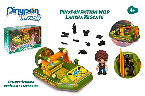 Pinypon Action Wild. Lancha Rescate para niños y niñas de 4 a 8 años (Famosa 700016340)