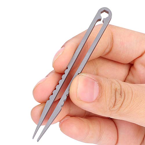 Pinzas Aleación de titanio,Pinzas EDC Mini Portátil Tweezers Herramientas Kit de Supervivencia EDC Multifuncional reemplazo para Viaje Al Aire Libre Camping Senderismo Emergencia