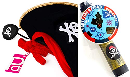 Pirata Sombrero Parche Ojo Capitán Telescopio para Niños