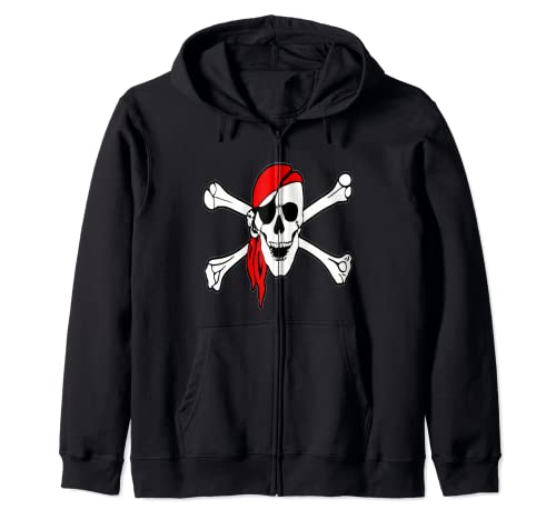 Piratas Scary Halloween Skull & Crossbones Jolly - Roger Sudadera con Capucha