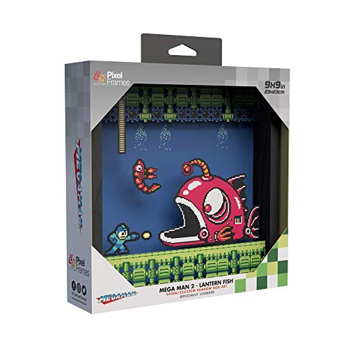 Pixel Frames Megaman 2: Lantern Fish (23x23cm) Shadow Box Art (Electronic Games), (RET00239)