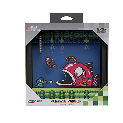 Pixel Frames Megaman 2: Lantern Fish (23x23cm) Shadow Box Art (Electronic Games), (RET00239)