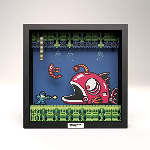 Pixel Frames Megaman 2: Lantern Fish (23x23cm) Shadow Box Art (Electronic Games), (RET00239)