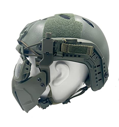 PJ Casco Fast de Protección Táctica Airsoft con Gafas de Seguridad y Máscara Protectora de Media Cara Adecuada para Juegos de Paintball CS
