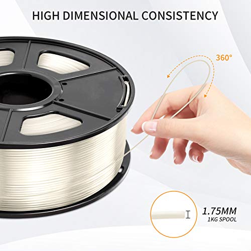 PLA Filament 1.75, JAYO PLA Clear 3D Printer Filament, Dimensional Accuracy +/- 0.02 mm, 1 KG Spool, PLA Transparent