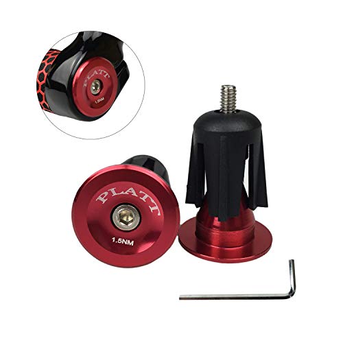PLATT tapón de Manillar para Bici, Tapones de Manillar para Manilla de Carretera/BMX/MTB,Rojo