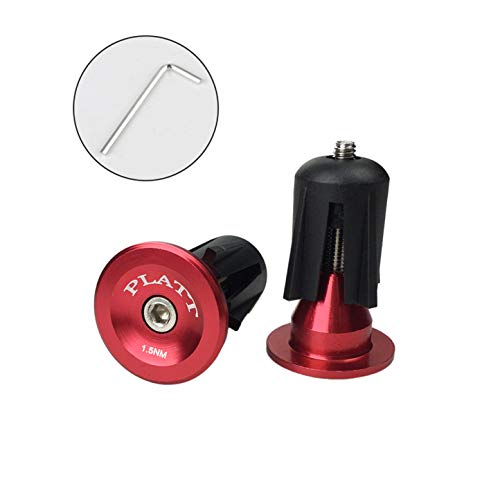 PLATT tapón de Manillar para Bici, Tapones de Manillar para Manilla de Carretera/BMX/MTB,Rojo