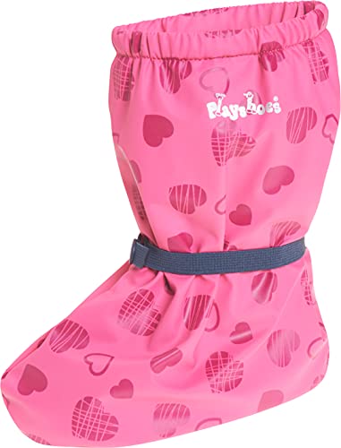 Playshoes Cubrebotas de Lluvia con Forro Corazones, Cubrecalzado Impermeable Unisex niños, Rosa (Pink 18), Medium EU