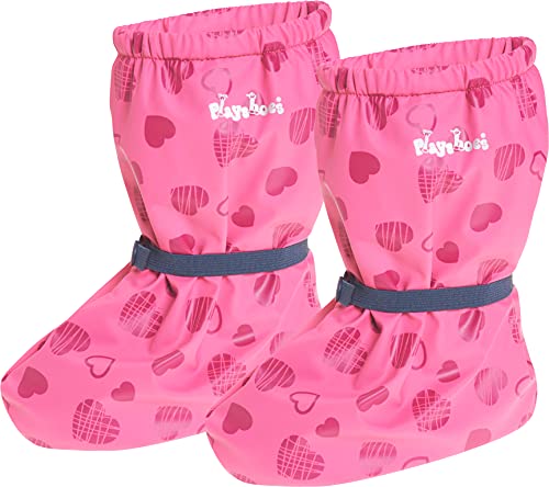 Playshoes Cubrebotas de Lluvia con Forro Corazones, Cubrecalzado Impermeable Unisex niños, Rosa (Pink 18), Medium EU