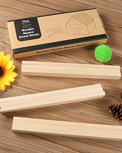 Pllieay 20 piezas 25 x 1 cm varillas cuadradas de madera sin terminar, varillas de madera, kit para principiantes de tallado en madera para manualidades DIY